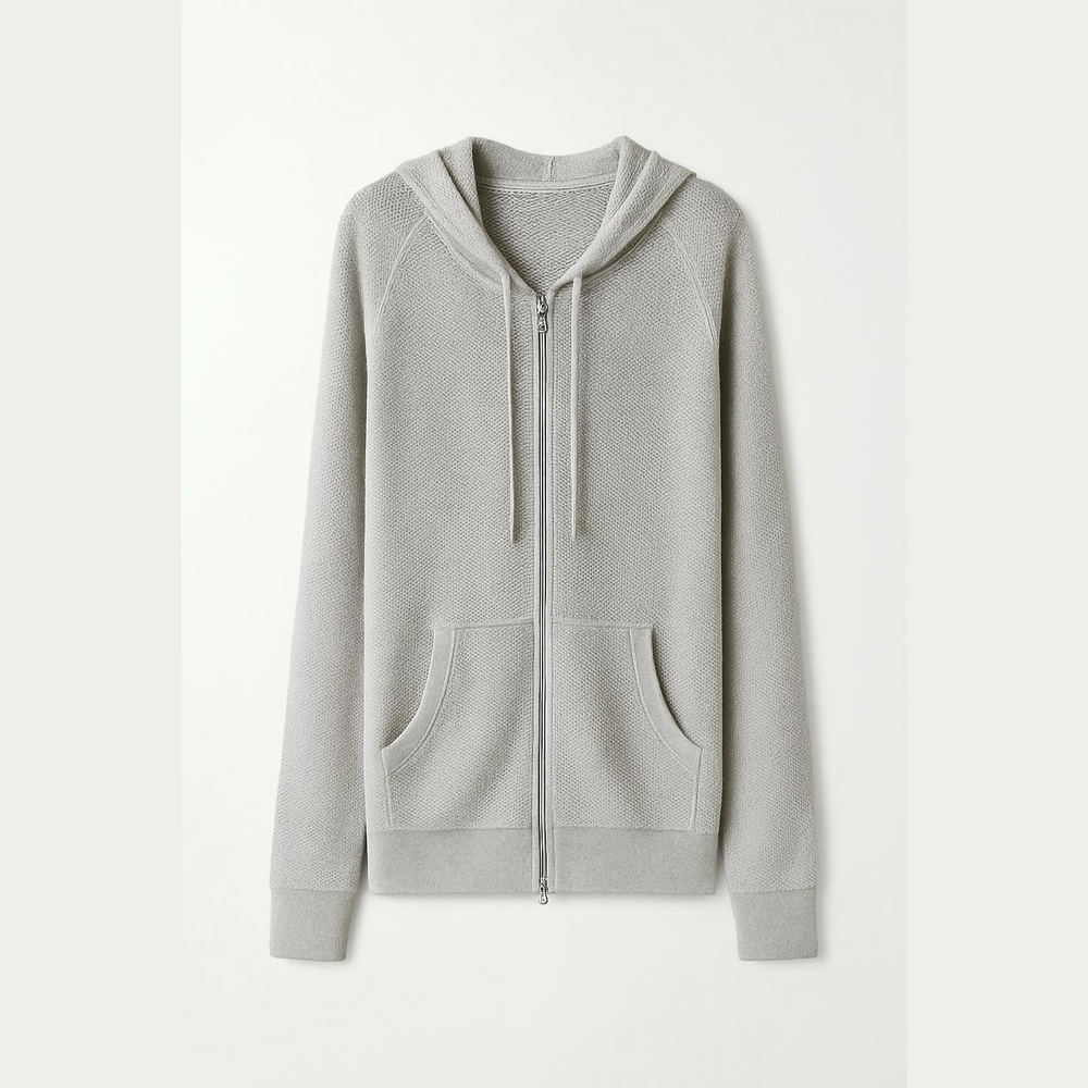 Nygard Silver mesh Zip-Up Hoodie L